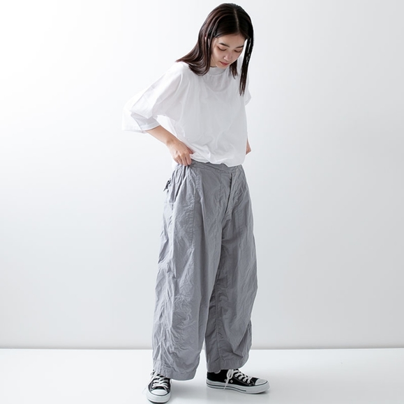 Veritecoeur Pants - For Trade Only Veritecoeur Cotton Silk Lantern Wide Leg Pants in Grey